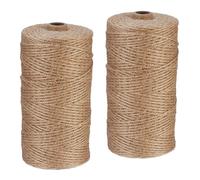 Relaxdays 2 Rouleaux de Ficelle en Jute (chacune : 250 m), Bricolage, Jardin, Emballage, Nature