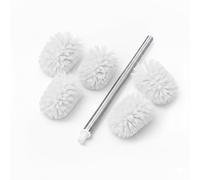 Relaxdays 2 x Brosse WC, Manche en Acier Inoxydable, tête Amovible, Plastique, H x D : 35,5 x 8 cm, Blanche