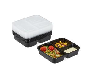 Relaxdays 20 boîtes repas avec 3 compartiments