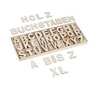 Relaxdays 208 lettres natures en bois