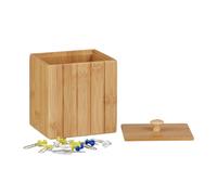 Relaxdays 2x Boîtes de rangement bambou couvercle