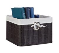 Relaxdays 2x Corbeilles Panier de rangement bambou