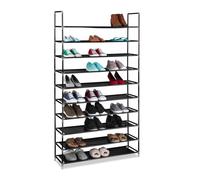 Relaxdays 2x Étagères à chaussures 50 paires noir