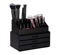 Relaxdays 2x Organiseurs de maquillage noirs