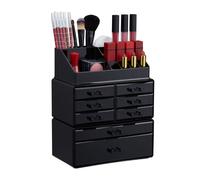 Relaxdays 2x Organiseurs maquillage 8 tiroirs noir