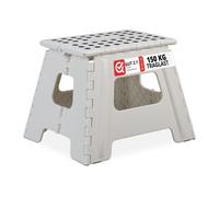 Relaxdays 2x tabourets pliables L blanc