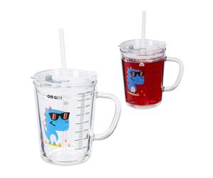 Relaxdays 2x verres pour enfant motif de dinosaure