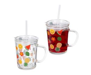 Relaxdays 2x verres pour enfant motif de fruits