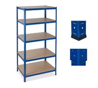 Relaxdays 2xÉtagère charge lourde 180x90x60 bleu