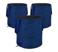 Relaxdays Set de 3 sacs de jardin pop-up 85L bleu