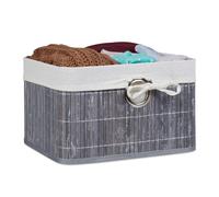 Relaxdays 3x Corbeilles Panier de rangement bambou