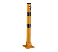 Relaxdays 3x Poteaux barrière pliables Jaune-Noir