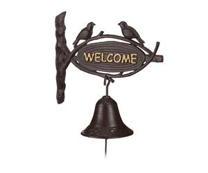Relaxdays 4 Cloches Sonnette Fonte WELCOME antique