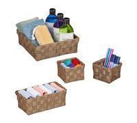 Relaxdays Lot de 4 paniers de rangement