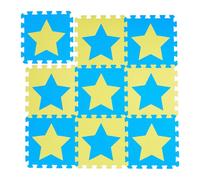 Relaxdays 45x pièces de tapis de jeu bleu-jaune
