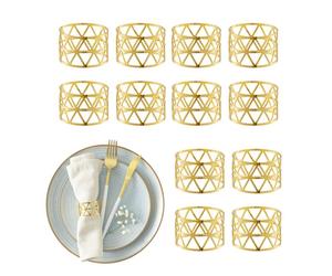Relaxdays 48 ronds de serviette en or