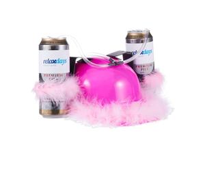 Relaxdays 4x casques à bière avec boa à plumes