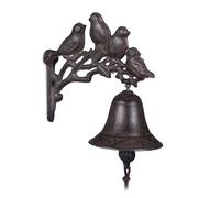 Relaxdays 4x Clochettes de porte oiseaux fonte