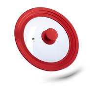 Relaxdays 4x Couvercle 20-24 cm silicone rouge