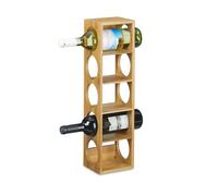 Relaxdays 4x étagères à vin en bambou 5 étages