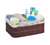 Relaxdays 4x Paniers de rangement en bambou motifs