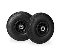 Relaxdays 4x Roues de brouette 3.00-4 noir