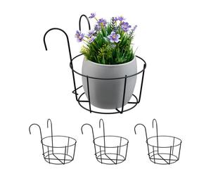Relaxdays 4x Support à pots de fleurs en métal