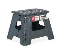 Relaxdays 4x tabourets pliables L gris foncé