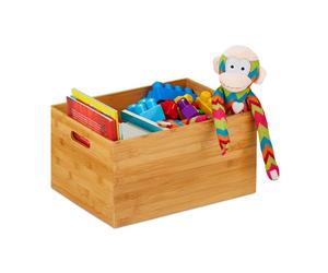 Relaxdays 4xCaisse de rangement bambou taille L