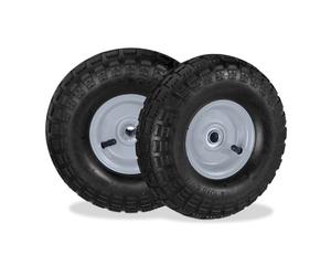 Relaxdays 4xRoues de diable jante acier gris/noir