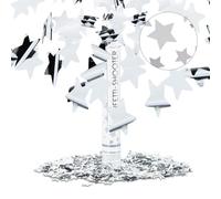 Relaxdays 5x lanceurs à confetti étoiles argentées