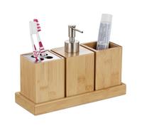 Relaxdays Lot d'accessoires de salle de bain