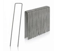 Relaxdays Ancrage au sol avec extrémités biseautées à enfoncer - 15 cm de long - 3 mm de diamètre - Acier argenté