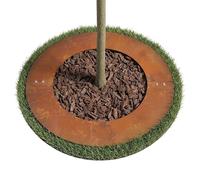 Relaxdays Anneau d'arbre, Patine Naturelle, Bordure de pelouse pour Arbres & arbustes, Ø 80 cm, Acier Corten, Brun