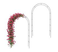 Relaxdays Arceau métal pour rosiers, lot 2, 240x140x38 cm, pour Plantes grimpantes, Noir