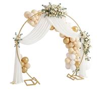 Relaxdays arche à ballons métal mariage anniversaire fiançailles H x l: 210 x 240 cm fleurs ballons dorée