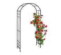 Relaxdays Arche à rosiers en métal, Portail de Jardin, HxLxP : 224 x 110 x 41 cm, rétro, tuteur Plantes grimpantes, Noir