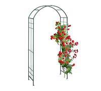 Relaxdays Arche à rosiers, métal, Portail de Jardin, HxLxP : 224x110x41 cm, tuteur Solide pour Plantes grimpantes, Vert