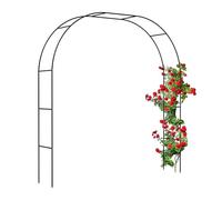 Relaxdays Arche à rosiers, métal, Treillis, Jardin, H : 250 cm, 2 largeurs : 235 ou 180 cm, Plantes grimpantes, Noir