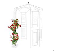 Relaxdays Arche à rosiers, Pavillon rosiers, Tonnelle plante grimpante, Tuteur treillis jardin 250x160x160 cm, blanc
