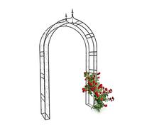Relaxdays Arche à rosiers Pointue H x l x P: 242 x 138 x 35,5 cm Tuteur de Plantes grimpantes Support de Jardin Fer Noir