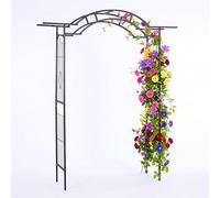 Relaxdays Arche de Jardin en métal - Dimensions (H x l x P) : 236 x 190 x 45 cm - Arche Stable pour Plantes grimpantes - Noir