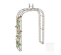 Relaxdays Arche de jardin, métal, robuste, pour plantes grimpantes, H x L x P : 240 x 155 x 39 cm, marron