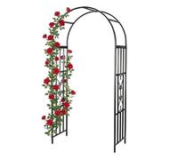 Relaxdays Arche métallique de Jardin, H x L x P : 206 x 114 x 50 cm, pour Plantes grimpantes, Romantique, Noire