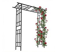 Relaxdays Arche métallique, Hauteur et Largeur réglables, Toit Pointu ou Plat, pour Plantes grimpantes, Noire