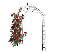 Relaxdays Arche pour rosiers en métal, HxLxP 250 x 130 x 40 cm, Solide pour Plantes grimpantes, Noir