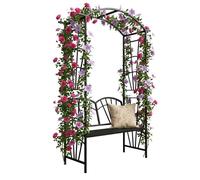 Relaxdays Arche de roses et banc