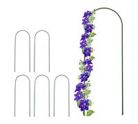 Relaxdays Arches à rosiers, Lot de 6, H x L : 90 x 32 cm, métal, tuteur pour Plantes grimpantes, Arceau, à Poser, Vert
