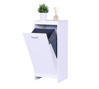 Relaxdays Armoire à Linge, Sac à Linge escamotable 48 l, 90 x 40 x 35 cm, résistante à l'humidité, Blanche