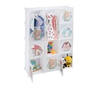 Relaxdays Armoire enfant modulable avec tringle